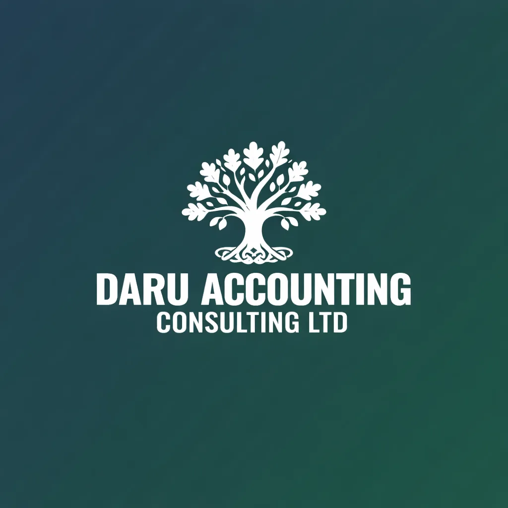 Daru Accounting logo - oak tree representing growth and stability