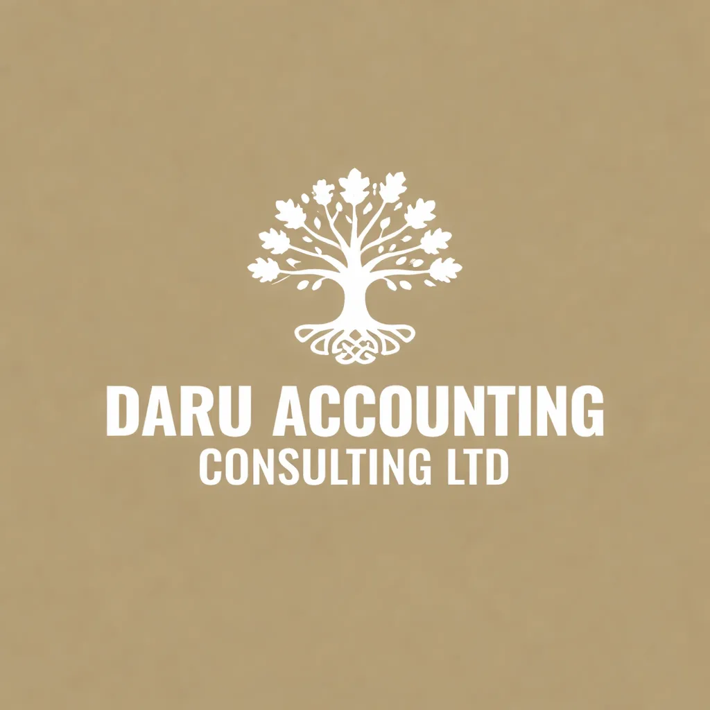 Daru Accounting logo - stylized oak tree representing strength and stability
